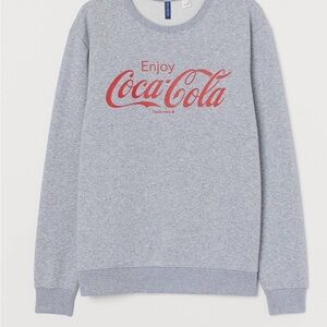 H & M Coca-Cola Red Logo Gray Sweatshirt